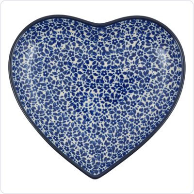 Bunzlau Bord Hart 18cm (1959) - Indigo (2396)