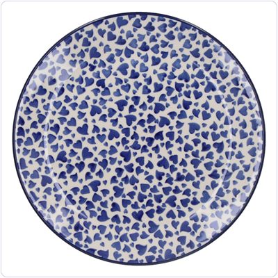 Bunzlau Plat dinerbord Ø25,5cm (2463) - Dancing Hearts (3411)