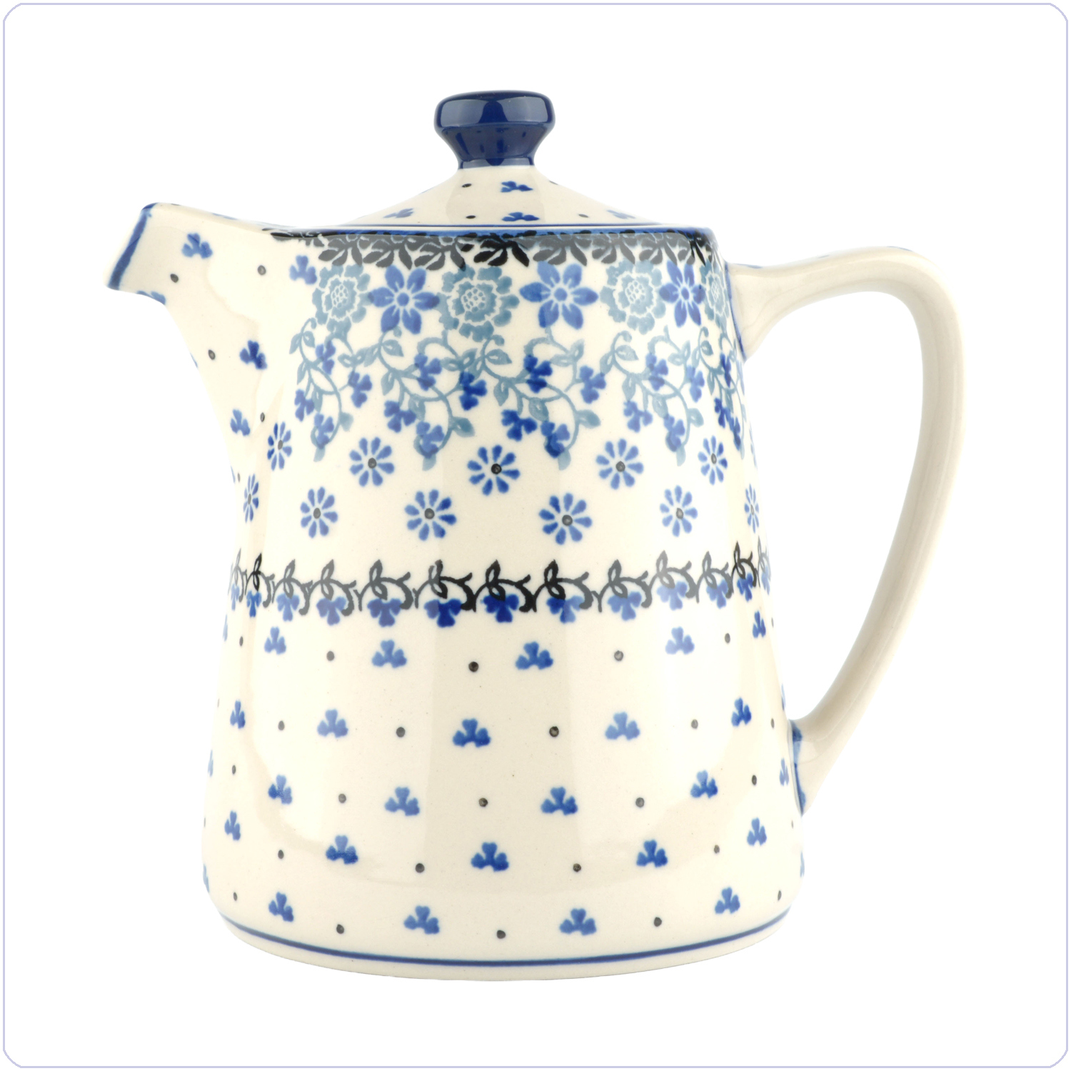 Bunzlau Koffie/Theekan strak 1000ml (2471) - Belle Fleur (1829)