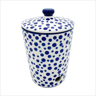 Bunzlau Knoflook / Uienpot strak (2536) - Crazy Dots (1813)