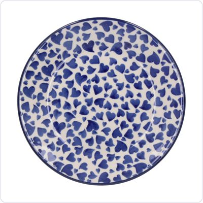 Bunzlau Plat gebaksbordje Ø15,5cm (2595) - Dancing Hearts (3411)