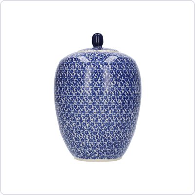 Bunzlau Gemberpot met knop (2608) - Indigo (2396)
