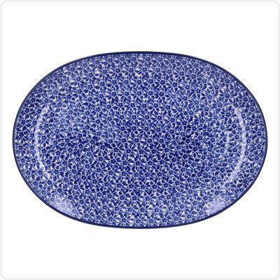Bunzlau Wijd ovaal bord 31,5x22cm (2668) - Indigo (2396)