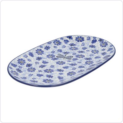 Bunzlau Ovaal bord 25,5x15cm (2673) - Dragonfly (1443)
