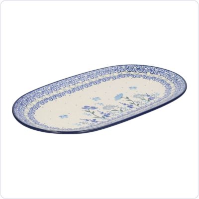Bunzlau Ovaal bord 25,5x15cm (2673) - Flower Meadow (3302)