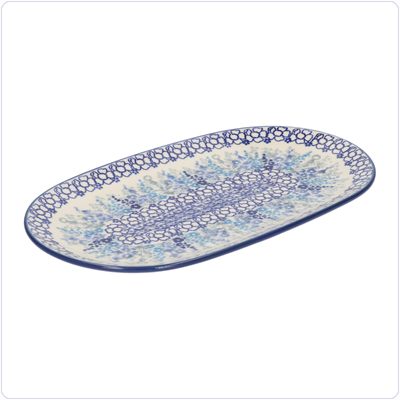 Bunzlau Ovaal bord 25,5x15cm (2673) - Delphinium (3315)