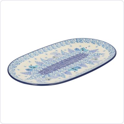 Bunzlau Ovaal bord 25,5x15cm (2673) - Winter (3452)
