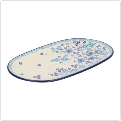Bunzlau Ovaal bord 25,5x15cm (2673) - Flower Valley (3508)