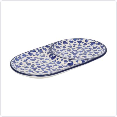 Bunzlau Schotel met uitsparing (2690) - Dancing Hearts (3411)
