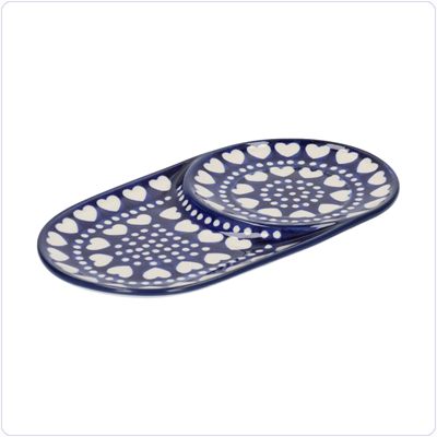 Bunzlau Schotel met uitsparing (2690) - Blue Valentine (375E)