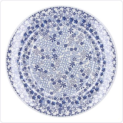Bunzlau Melamine bord Indigo Lace (3622)