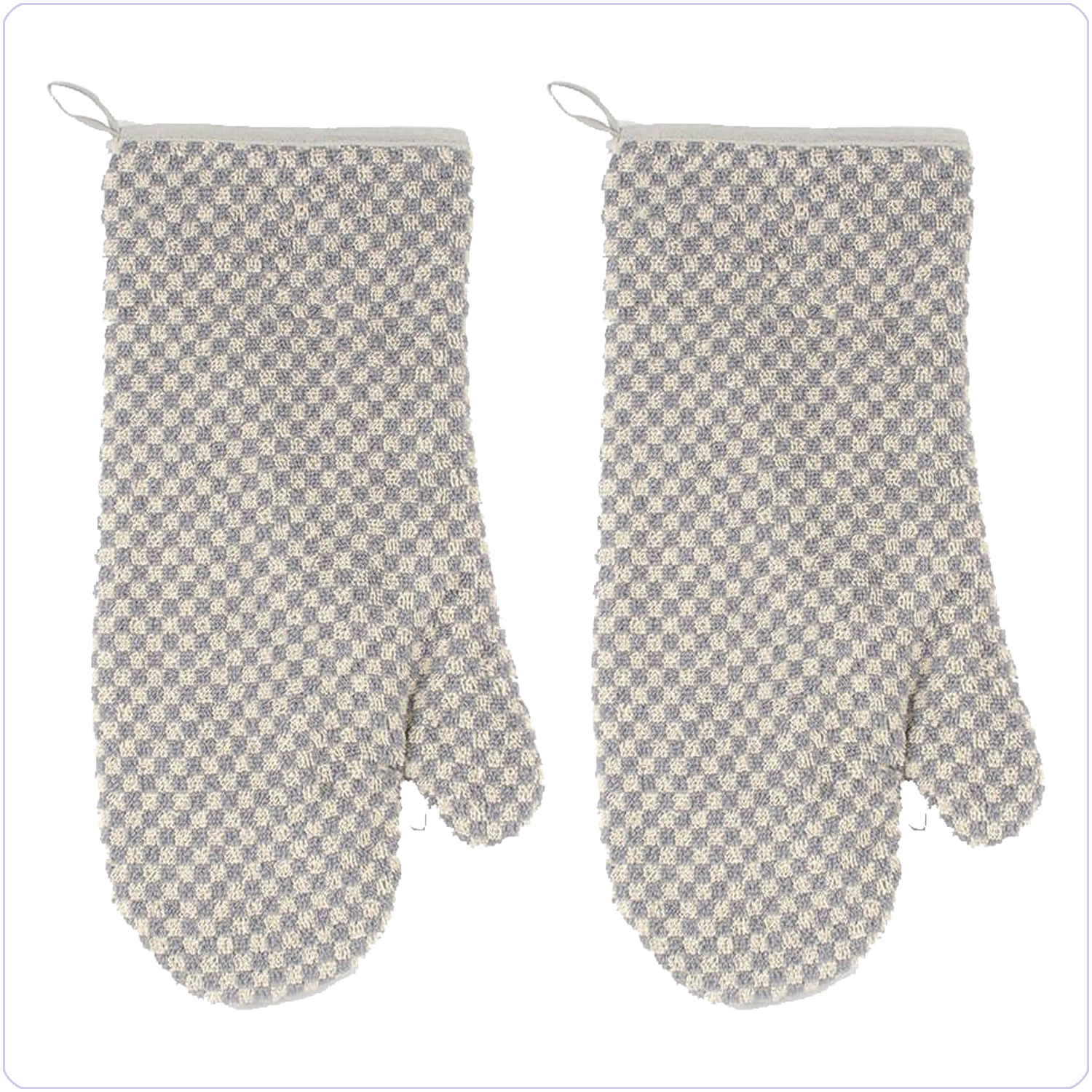 Bunzlau 2 Ovenwanten Ruitje<br>Grijs (3825)