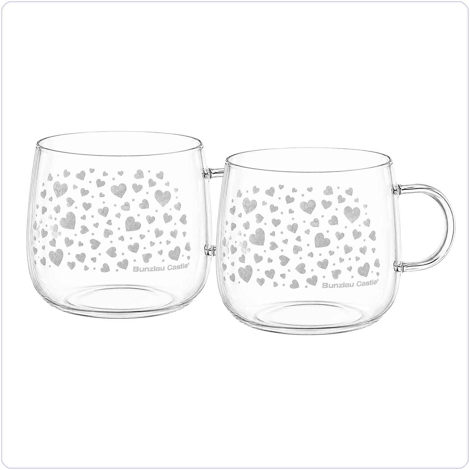 Bunzlau 2 theeglazen Hearts (5174)