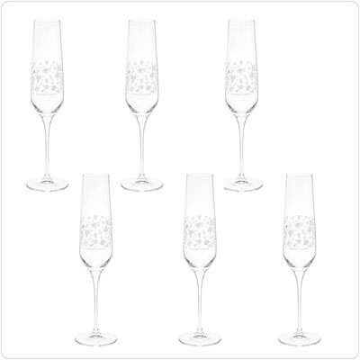 Bunzlau 6x Flute - Hearts 195ml (5180)
