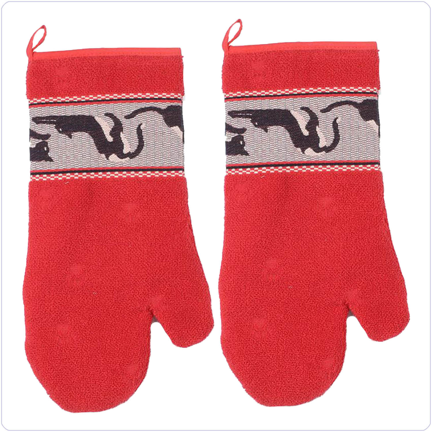 Bunzlau 2 Ovenwanten Katten<br>Rood (6085)