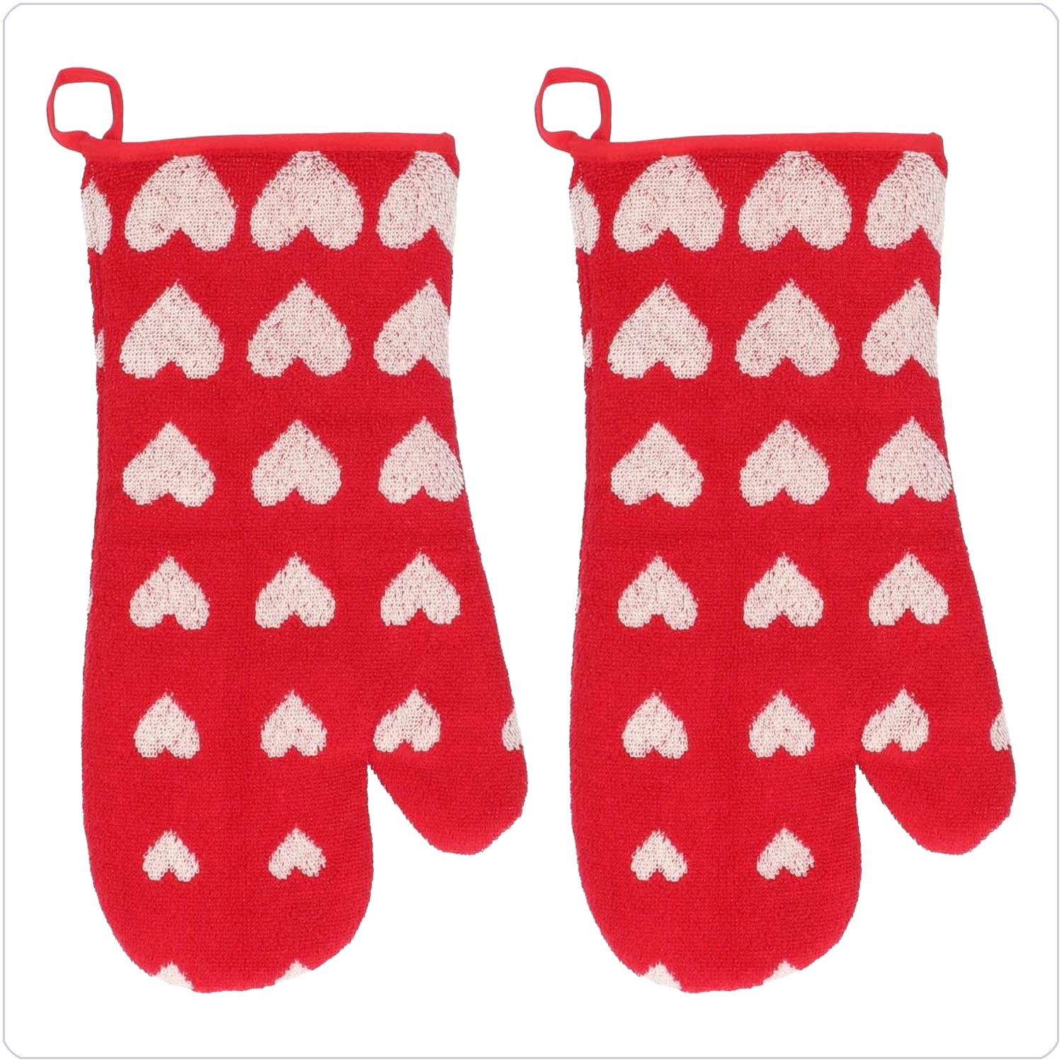Bunzlau 2 Ovenwanten Hartjes<br>Rood (6172)