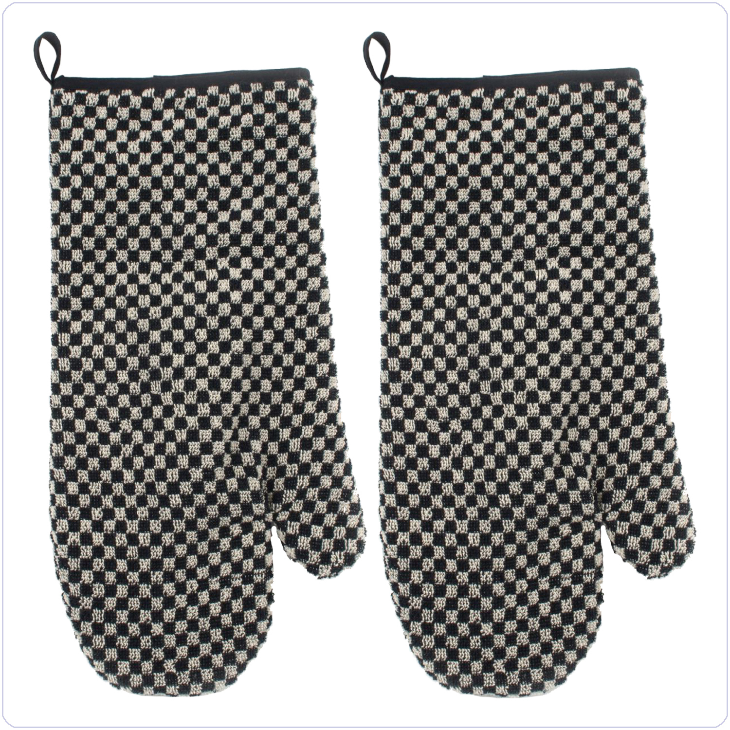Bunzlau 2 ovenwanten Ruitjes<br>Zwart (6363)