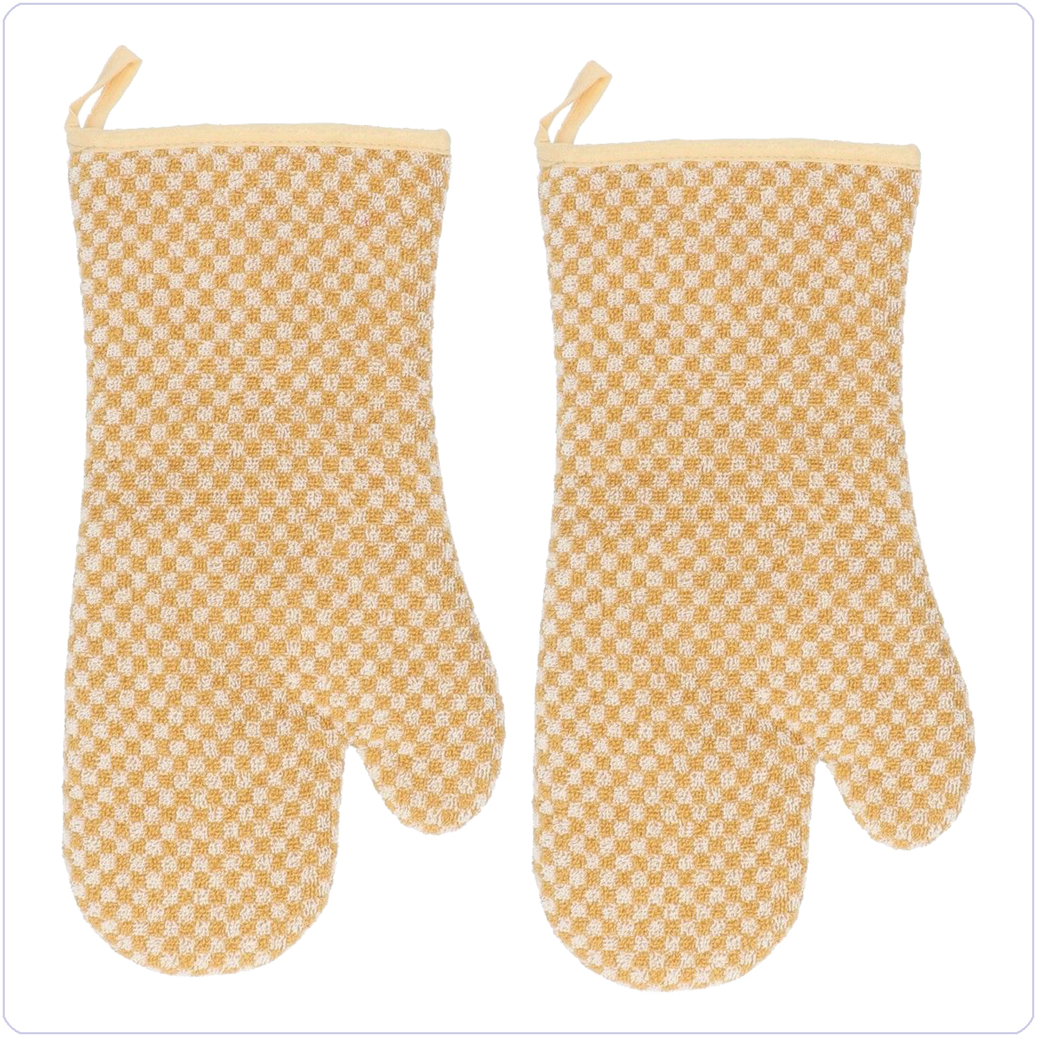 Bunzlau 2 ovenwanten Ruitjes<br>Okergeel (6369)