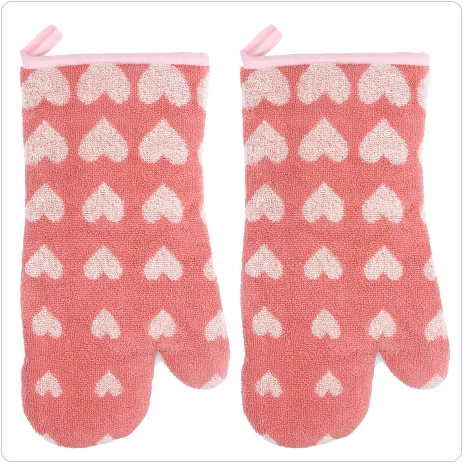 Bunzlau 2 Ovenwanten - Hartjes roze (6406)