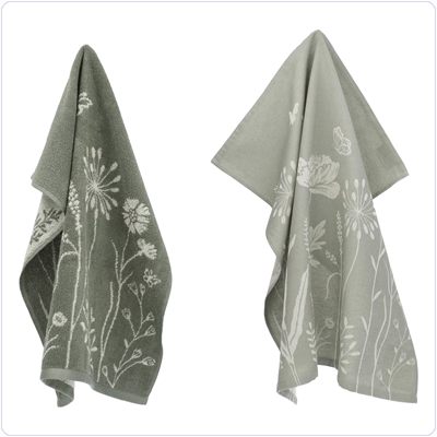 Bunzlau Setje Wild Flowers<br>Olijfgroen (TS46)