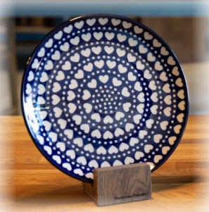 1257-375 bordenstandaard met dinerbord blue valentine